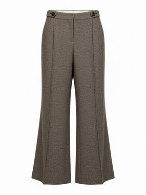 Classiques Entier Women's Wide-Leg Textured Trousers Brown Wool Silk+ Blend